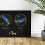 Double Star Map Print in Black and Gold For Mom