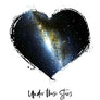 Lovers' Abstract Heart Star Map Print