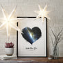 Lovers' Abstract Heart Star Map Print
