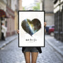 Lovers' Abstract Heart Star Map Print