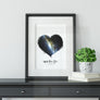 Lovers' Abstract Heart Star Map Print