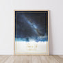 Gold Indigo Star Map Print