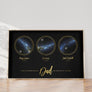 Single Star Map Print in Black and Gold For Dad