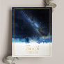 Gold Indigo Star Map Print