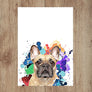 Custom Pet Portrait in Peekaboo with Splatter Background