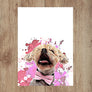 Custom Pet Portrait in Peekaboo with Splatter Background