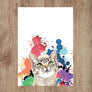 Custom Pet Portrait in Peekaboo with Splatter Background