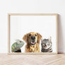 Custom Pet Portrait with Three Pets