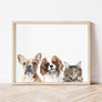 Custom Pet Portrait with Three Pets