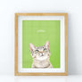 Custom Pet Portrait in Peekaboo with Color Background
