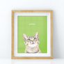 Custom Pet Portrait in Peekaboo with Color Background
