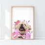 Custom Pet Portrait in Peekaboo with Splatter Background