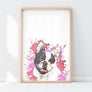 Custom Pet Portrait in Peekaboo with Splatter Background