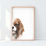 Custom Pet Portrait in Peekaboo Half Style