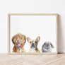 Custom Pet Portrait with Three Pets