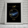 Single Star Map Print in Black and Gold For Dad