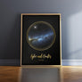 Single Star Map Print in Black and Gold