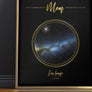 Single Star Map Print in Black and Gold For Mom
