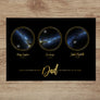 Triple Star Map Print in Black and Gold For Dad