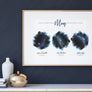 Indigo Triple Star Map Print For Mom