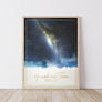 Gold Indigo Star Map Print