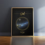 Single Star Map Print in Black and Gold For Dad