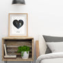 Lovers' Heart Star Map Print