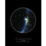Black Background Color Star Map Print