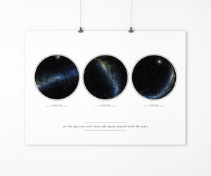 Classic Triple Star Map Print