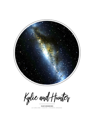 Classic Star Map Print with Bold Font