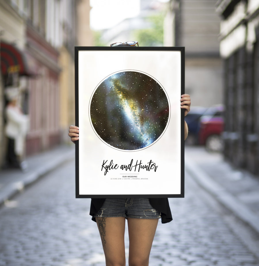 Classic Star Map Print with Bold Font