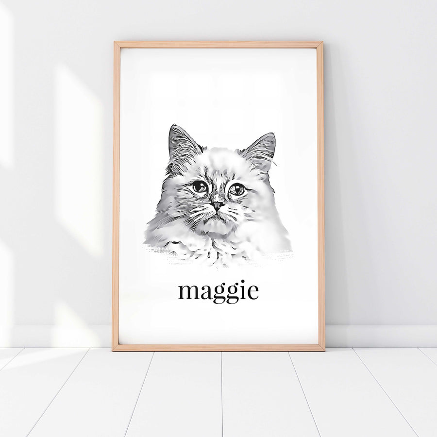 Custom Pet Portrait in Peekaboo Style