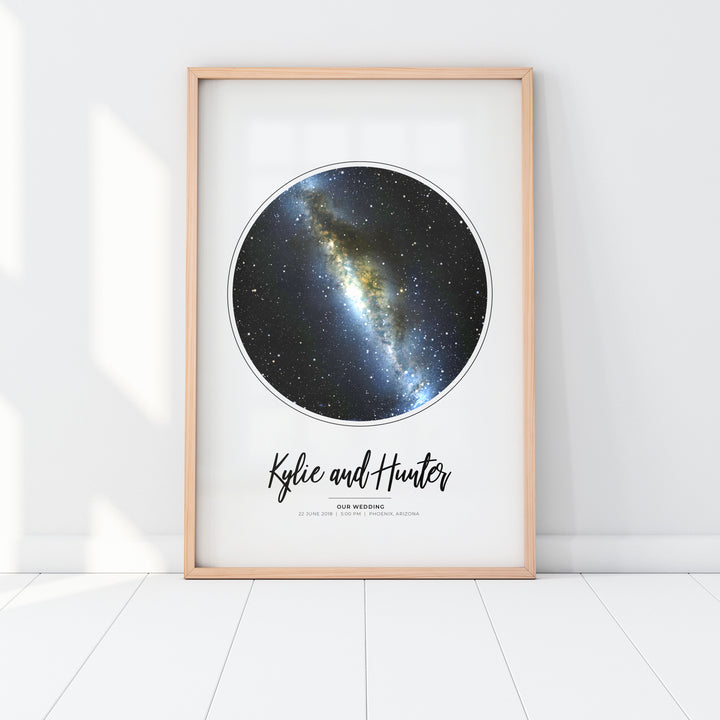 Classic Star Map Print with Bold Font