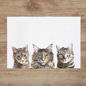 Custom Pet Portrait with Three Pets