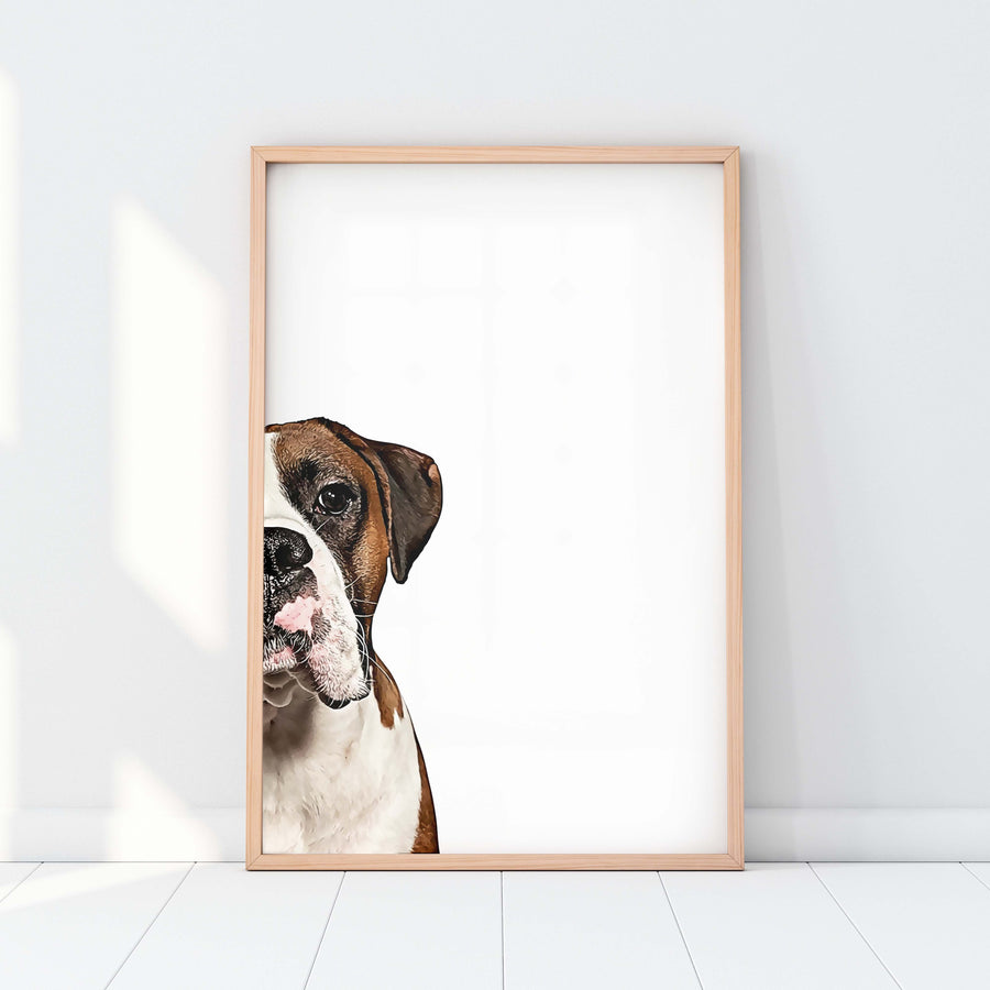 Custom Pet Portrait in Peekaboo Half Style