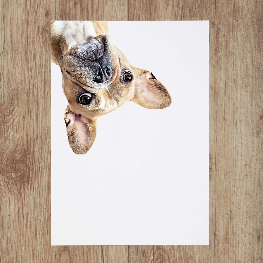 Custom Pet Portrait in Peekaboo Style from Angle