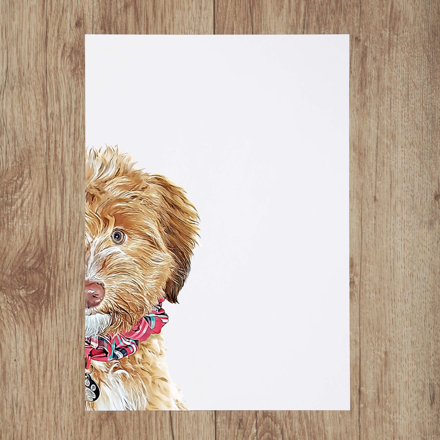 Custom Pet Portrait in Peekaboo Half Style