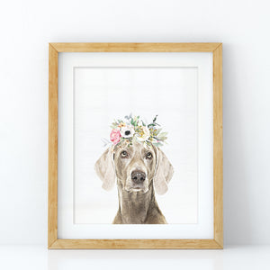 Custom Pet Portrait with Flower Crown