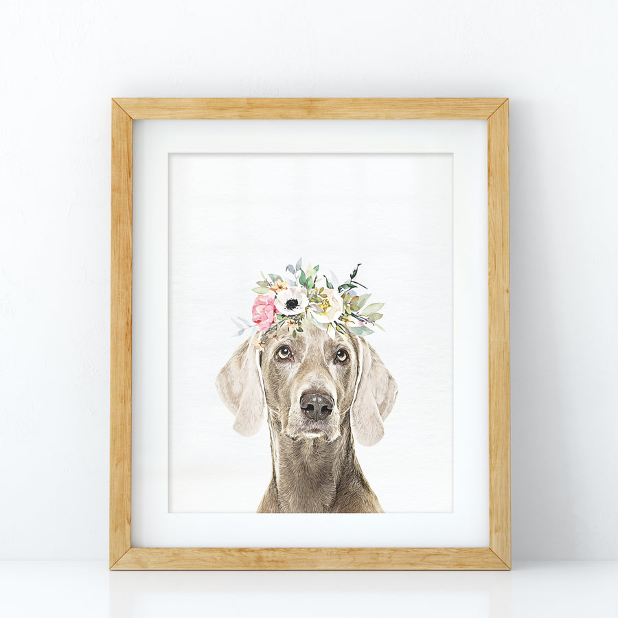 Custom Pet Portrait with Flower Crown