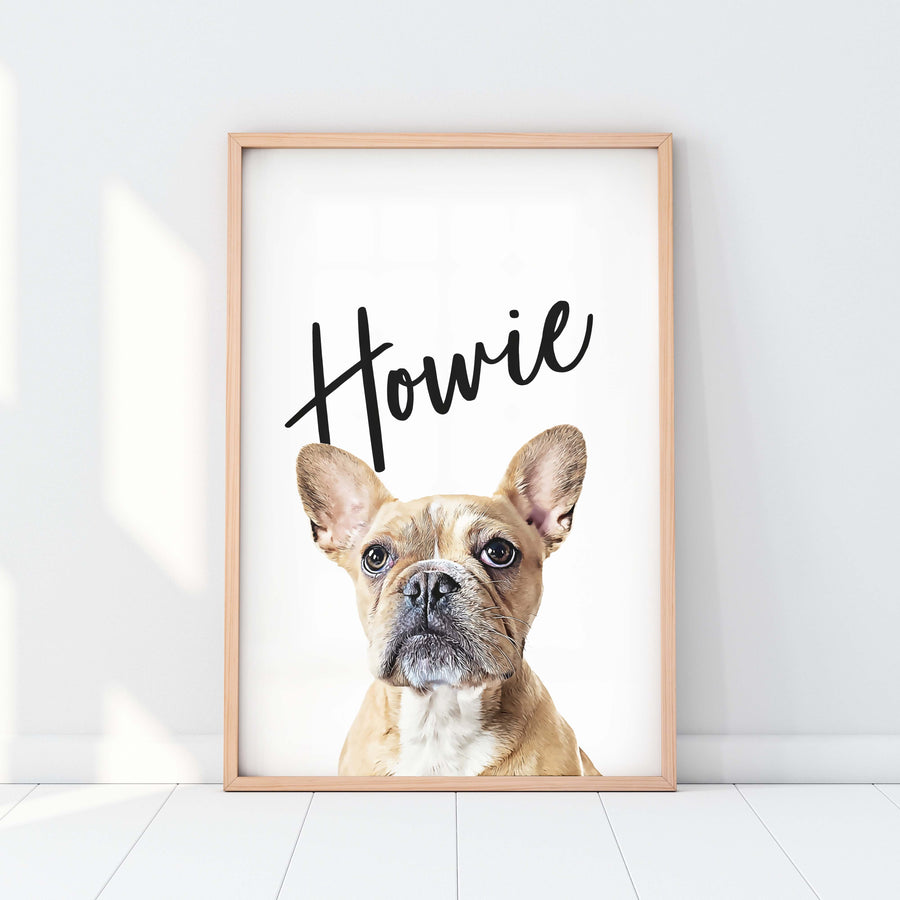 Custom Pet Portrait in Peekaboo Bold Text