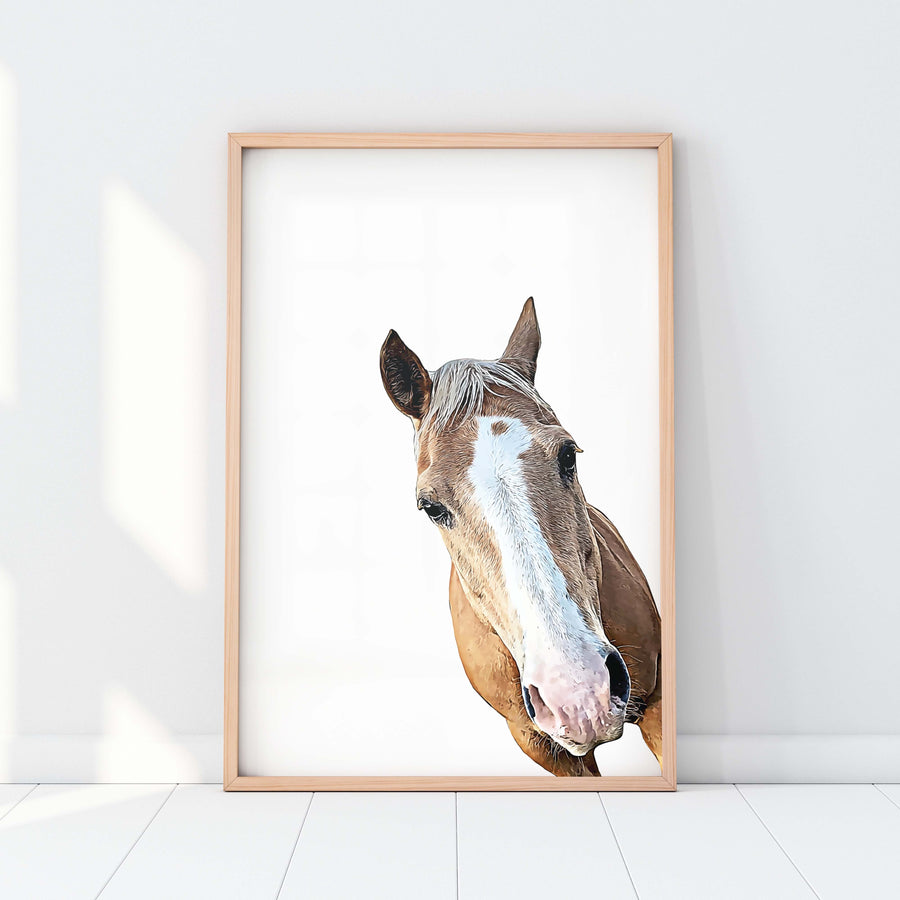 Custom Pet Portrait in Peekaboo Style from Angle