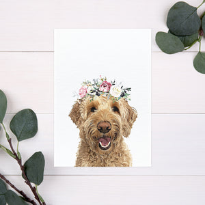 Custom Pet Portrait with Flower Crown