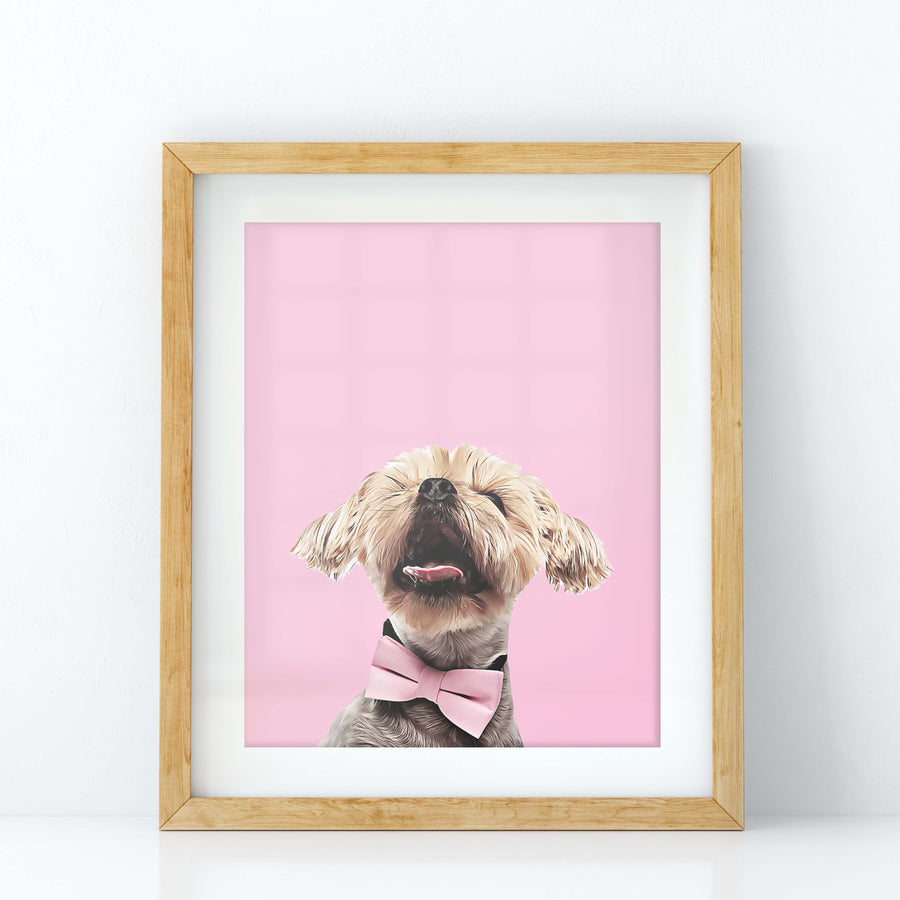 Custom Pet Portrait in Peekaboo with Color Background