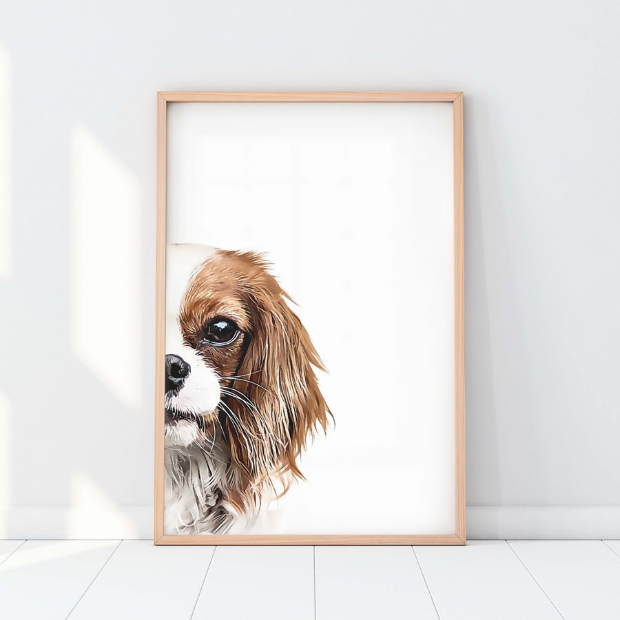 Custom Pet Portrait in Peekaboo Half Style