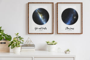 Classic Star Map Print with Bold Font