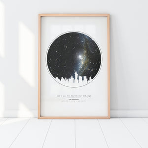 City Skyline Star Map Print