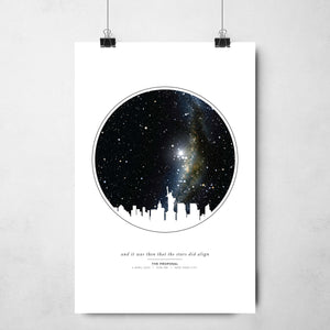 City Skyline Star Map Print