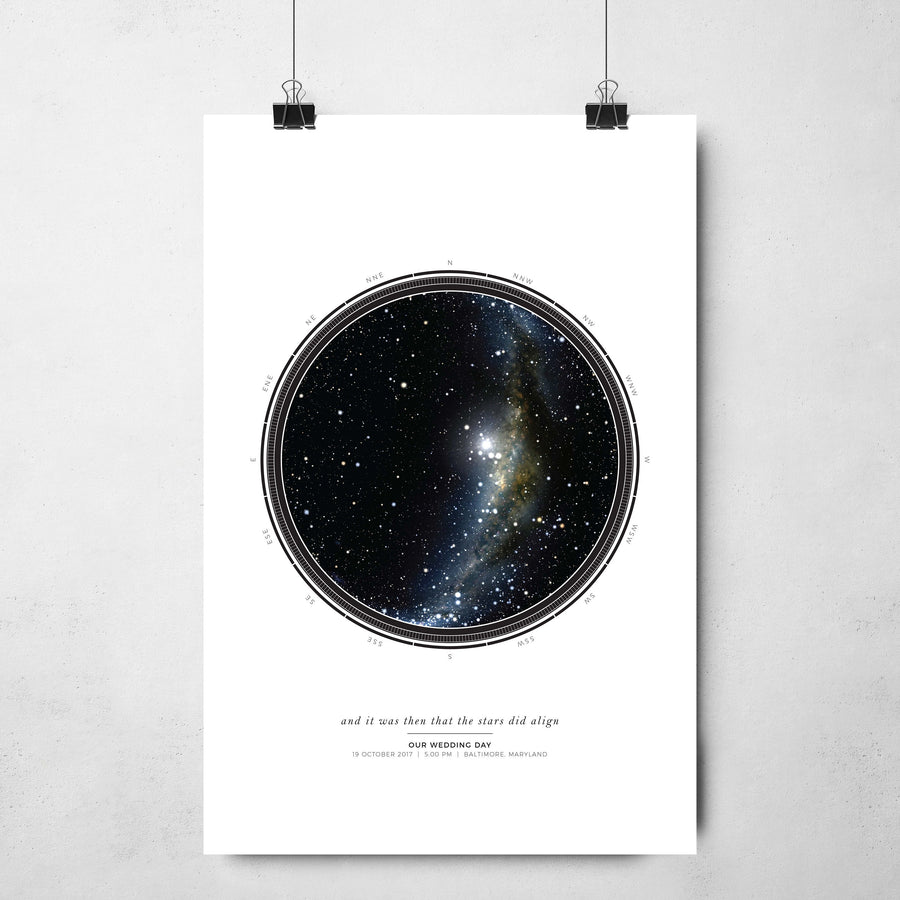 Compass Star Map Print