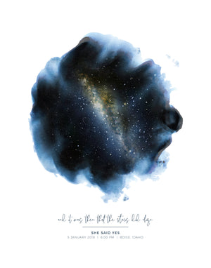 Indigo Star Map Print