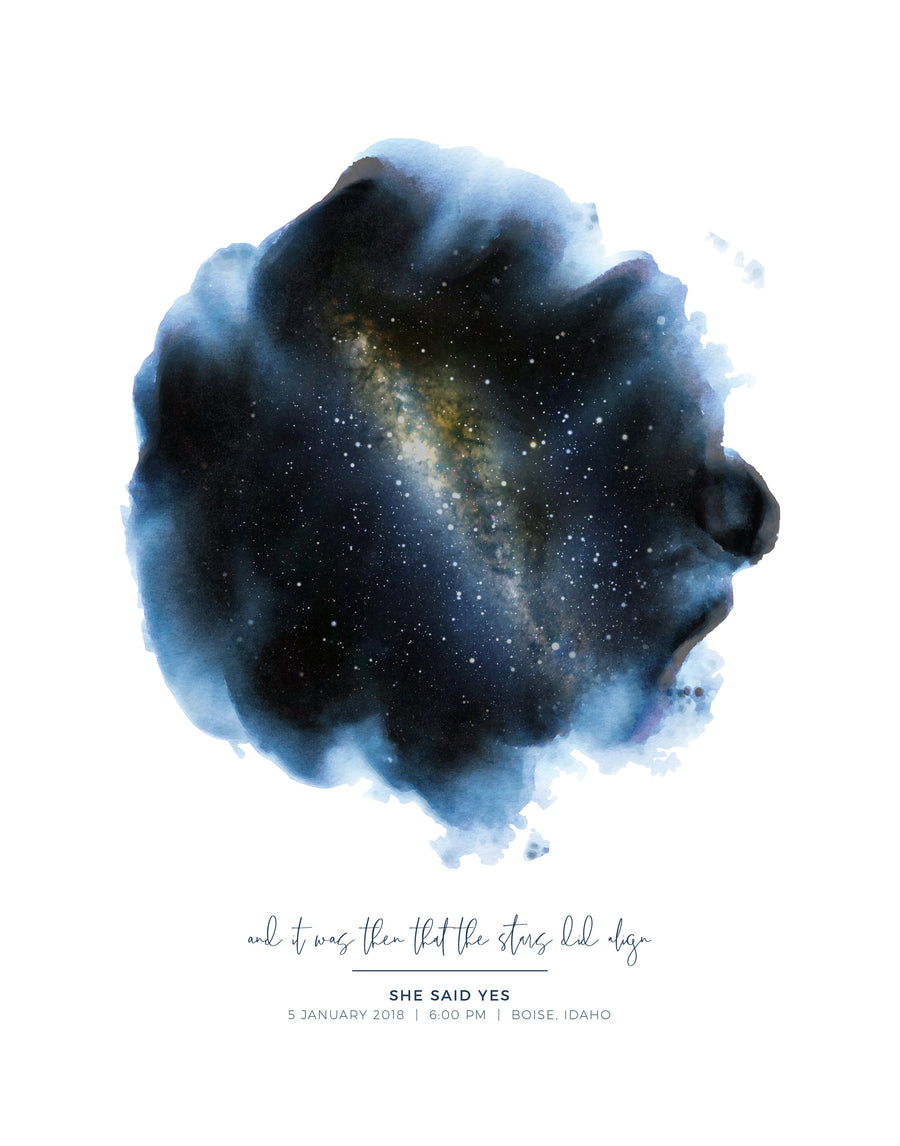 Indigo Star Map Print